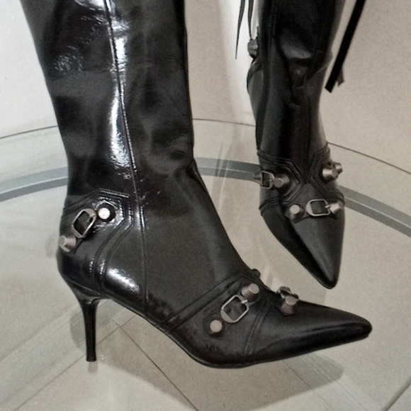 Brand New🎁FREE GIFT INCLUDED🎁High Knee High Heels Boots Zippers Tassel Metal - Picture 13 of 15